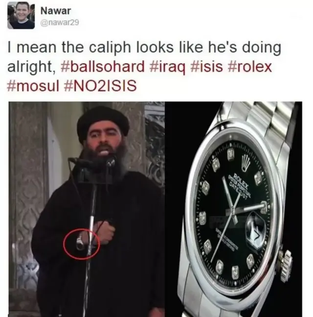 دولت اسلامیہ، ابو بکر البغدادی، گھڑی