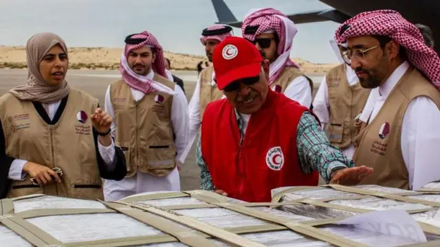 وزيرة الدولة القطرية للتعاون الدولي لولوة الخاطر خلال زيارتها غزة