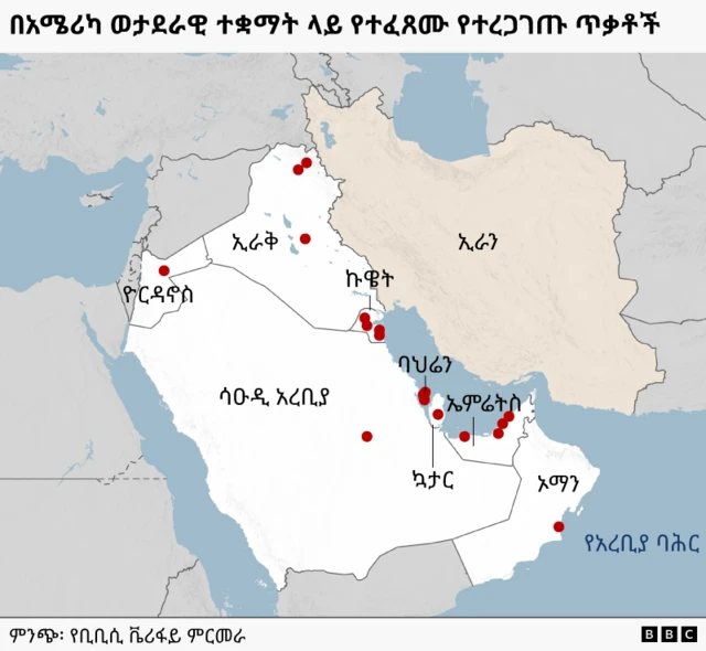 የመካከለኛው ምሥራቅ አገራት ካርታ