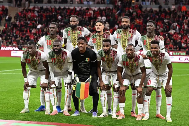 L'équipe du Mali lors de son match contre le Maroc lors de la deuxième journée du Groupe A à la CAN 2025.