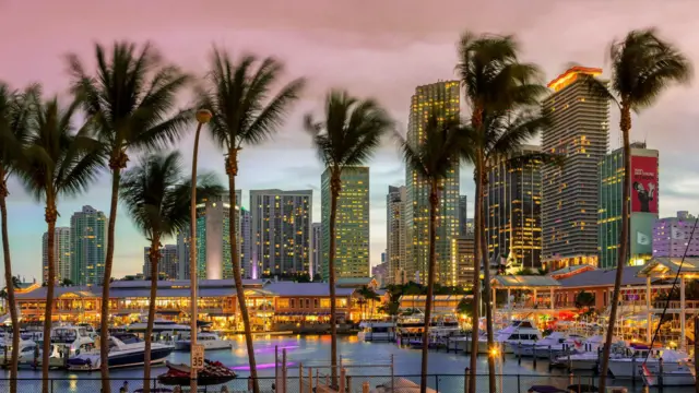Miami, Bayside Mall ao pôr do sol