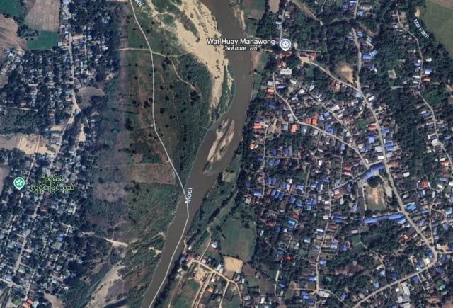 จากภาพถ่ายทางดาวเทียมพบว่าในวันที่ 24 ก.พ. 2024 ยังไม่มีกลุ่มอาคารที่เป็นศูนย์สแกมเมอร์