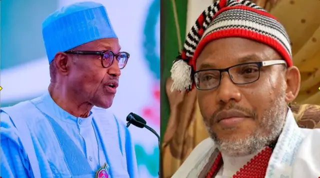 Aworan aarẹ Buhari ati Nnamdi Kanu