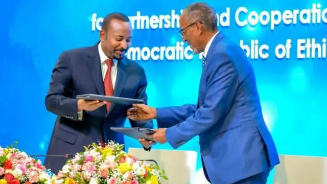 Waziri Mkuu Abiy na Rais Bihi walitia saini makubaliano hayo yenye utata mjini Addis Ababa