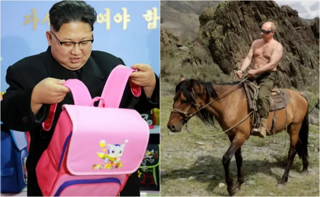 پوتین در سال ۲۰۰۹، کیم جونگ اون در سال ۲۰۱۷