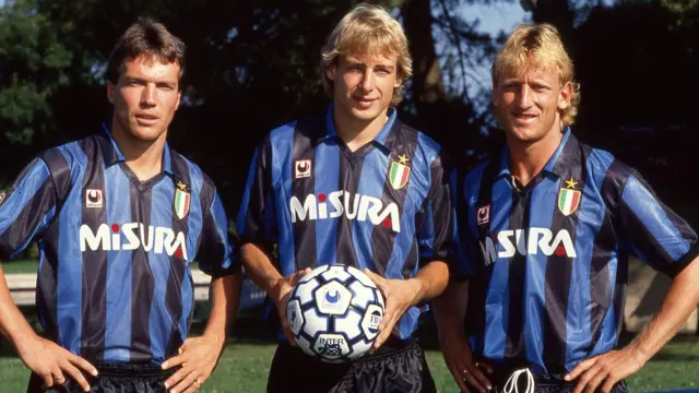 Лотар Матеус, Јирген Клинсман и Андреас Бреме у дресу Интера