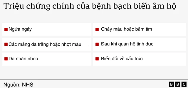 Ảnh minh họa triệu chứng bệnh bạch biến âm hộ