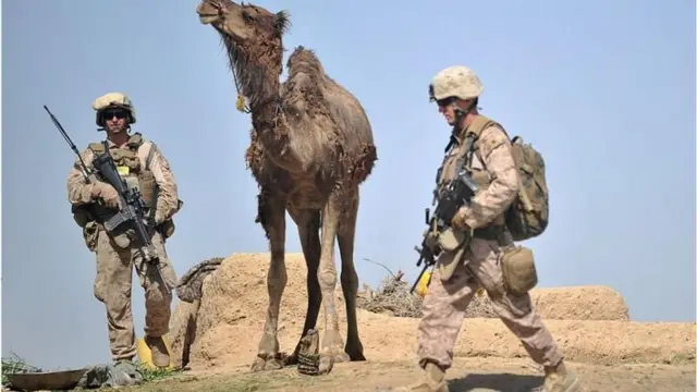 হেলমান্দ প্রদেশের এক গ্রামে ২০১২ সালের অভিযানের সময় দুজন মার্কিন সেনা।