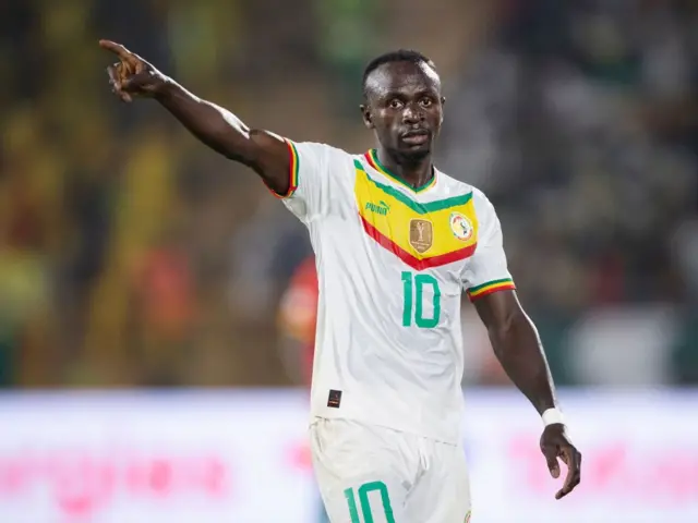 Sadio Mané (Sénégal) lors du match de groupe opposant la Guinée au Sénégal, lors de la Coupe d'Afrique des Nations 2024, le 23 janvier 2024 à Yamoussoukro, en Côte d'Ivoire.