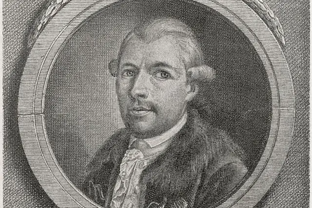 Alman filozof Johann Adam Weishaupt (1748-1830), İlluminati Gizli Cemiyeti'nin kurucusu. Mansinger'in tablosundan sonra, C,W, Bockfe tarafından oyulmuş, 