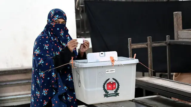 নির্বাচনে ভোট দিচ্ছেন একজন ভোটার