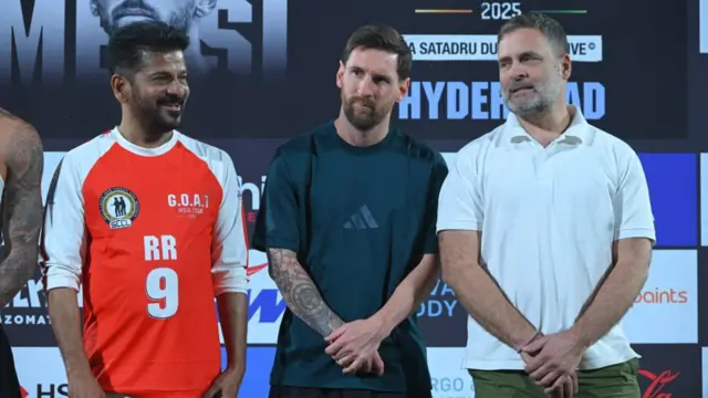 మెస్సీ, రాహుల్ గాంధీ, రేవంత్ రెడ్డి 