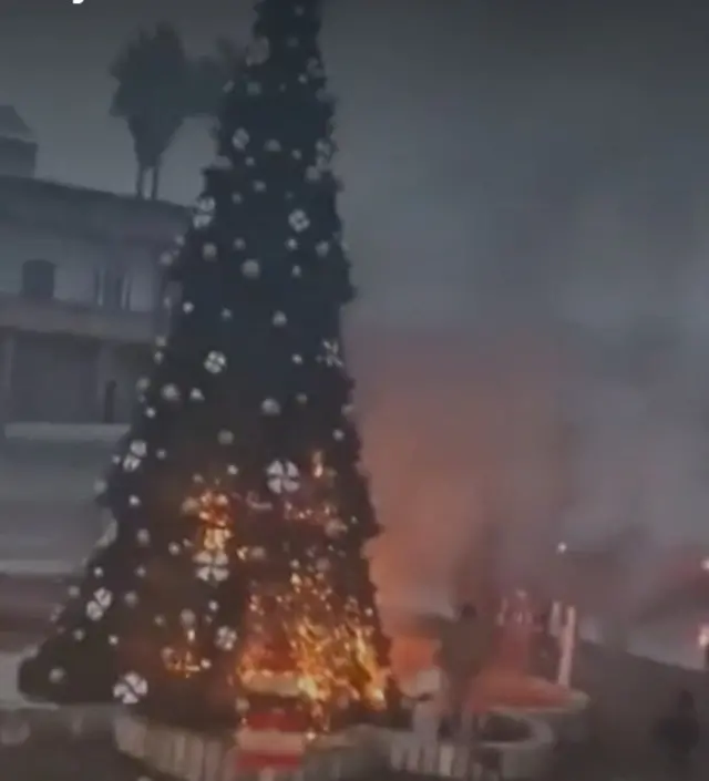 ялинка горить