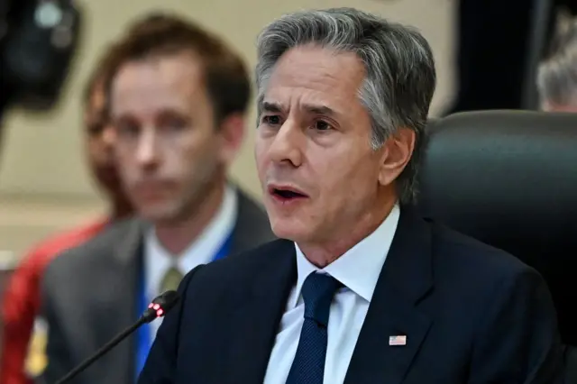 Ngoại trưởng Mỹ Antony Blinken phát biểu tại Thượng đỉnh ASEAN-Mỹ lần thứ 12 trong khuôn khổ Hội nghị Cấp cao ASEAN lần thứ 44, 45