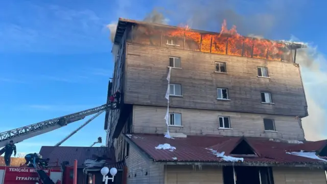 Grand Kartal Otel, üst katlarda alevler, itfaiye