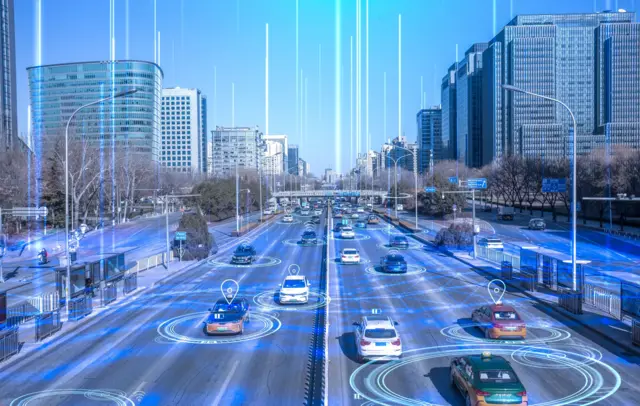 Connected Car technology representation creative
