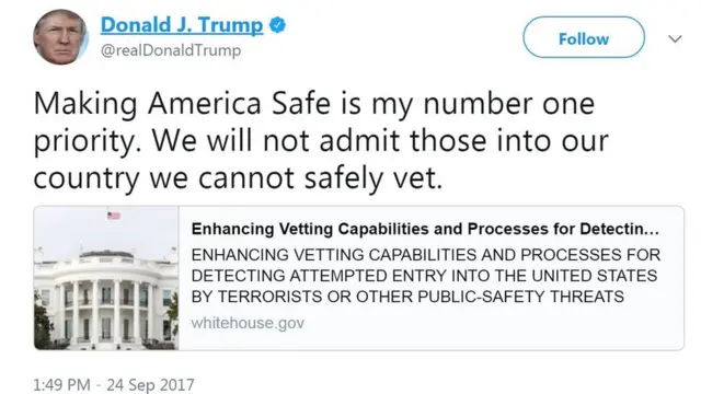 ડોનાલ્ડ ટ્રમ્પનું ટ્વિટ