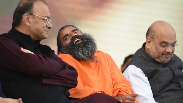 बाबा रामदेव-अमित शाह- अरुण जेटली