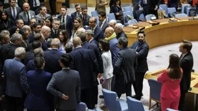 Baraza la Usalama la Umoja wa Mataifa latoa azimio la kusitisha mapigano huko Gaza, New York, Marekani - 25 Machi 2024