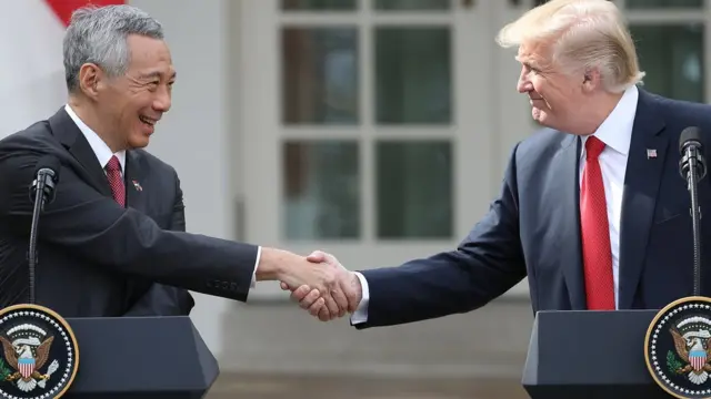 นายกรัฐมนตรี ลี เซียน ลุง ของสิงคโปร์ ขณะเยือนสหรัฐฯ อย่างเป็นทางการเมื่อเดือน ต.ค.ที่ผ่านมา