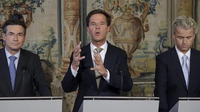 Максим Ферхаген, Марк Рютте и Герт Вилдерс.