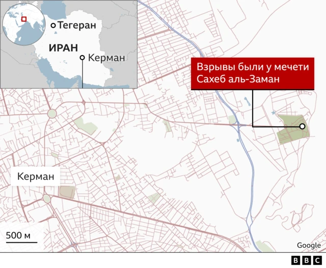 карта места взрывов