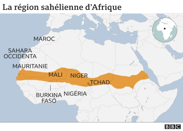 Carte de la région sahélienne
