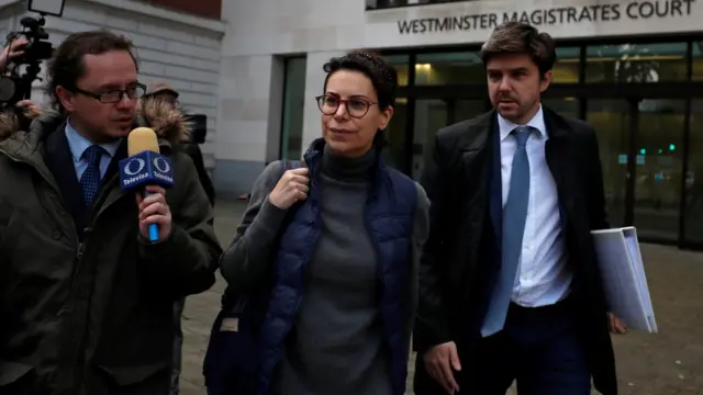 Karime Macías a la salida de la audiencia