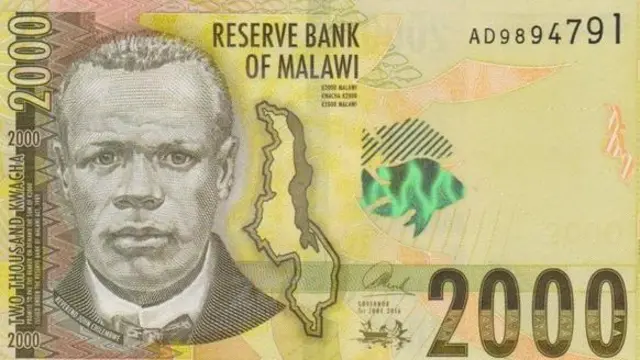 Picha ya Chilembwe inaonekana kwenye noti za Malawi