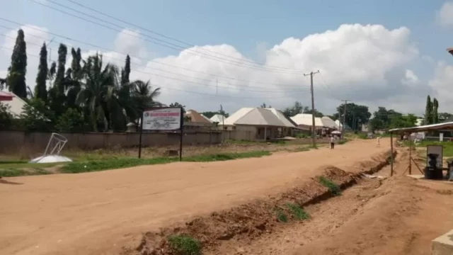 Empty Street for Shetuko Area Kuje, wey dey back of di Prison