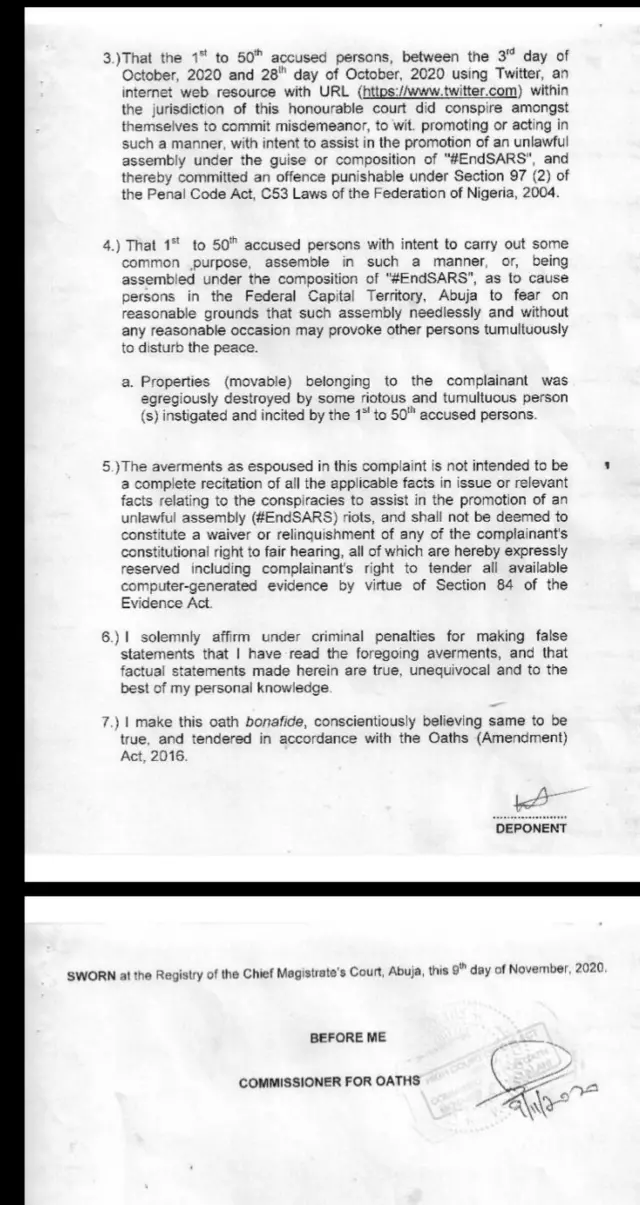 Àjàfẹ́tọ ọmọnìyàn kan ti gbé àwọn 50 lọ sílé ẹjọ́ lórí ọ̀rọ̀ #Endsars