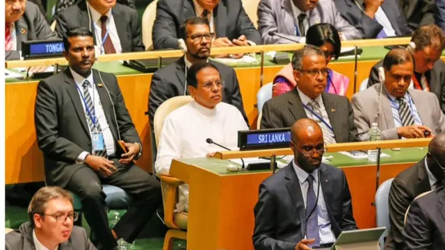 ශ්‍රී ලංකා ජනාධිපතිවරයා මහා මණ්ඩලයට සහභාගී වෙමින්