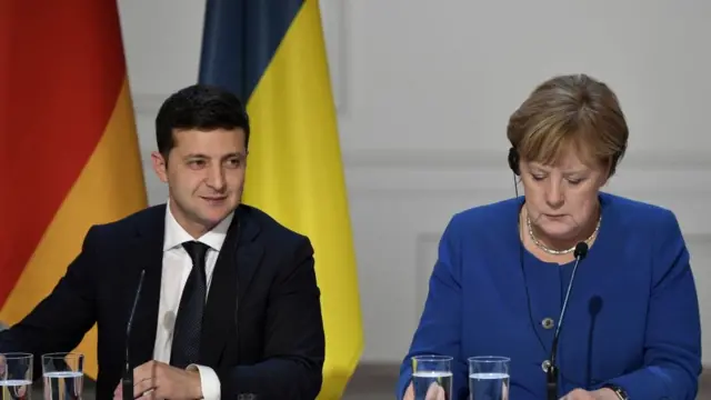 Владимир Зеленский и Ангела Меркель