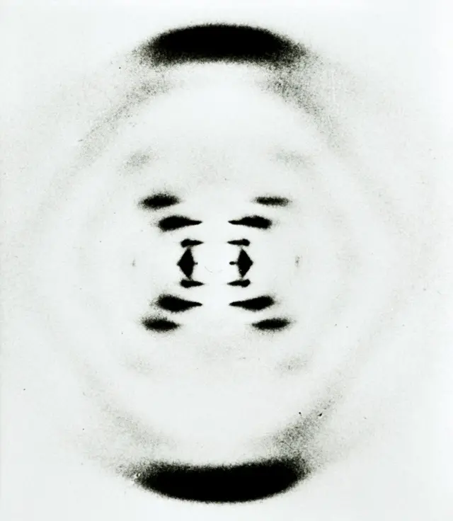 la fotografía de difracción de rayos X del ADN (ácido desoxirribonucleico).