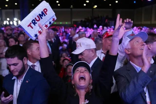 ట్రంప్ మద్దతుదారుల ఆనందోత్సాహం 