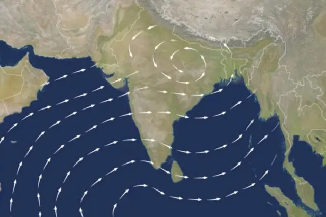 ਅਰਬ ਸਾਗਰ ਤੋਂ ਭਾਰਤੀ ਉਪ ਮਹਾਂਦੀਪ ਵੱਲ ਵਗਦੀਆਂ ਹਵਾਵਾਂ