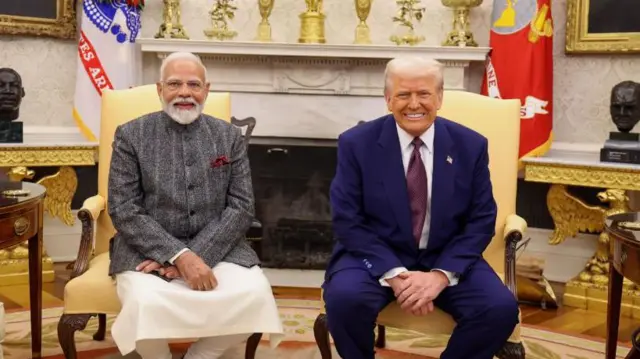 যৌথভাবে সাংবাদিকদের প্রশ্নের মুখোমুখি হয়েছিলেন ডোনাল্ড ট্রাম্প ও নরেন্দ্র মোদী 