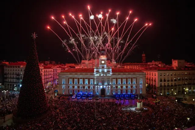 Las celebraciones de años nuevo en la Puerta del Sol de Madrid