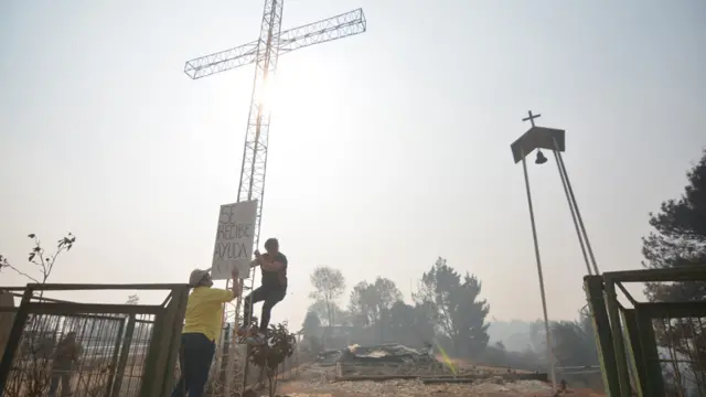 Casas quemadas en Chile