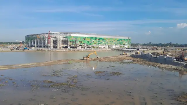 Stadion Utama Sumatra Utara di Kompleks Sumut Sport Centre, Deli Serdang.