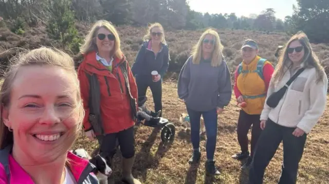 Katrina Emerton (far left) organised a walking group in Woodbridge through Girls in Suffolk 