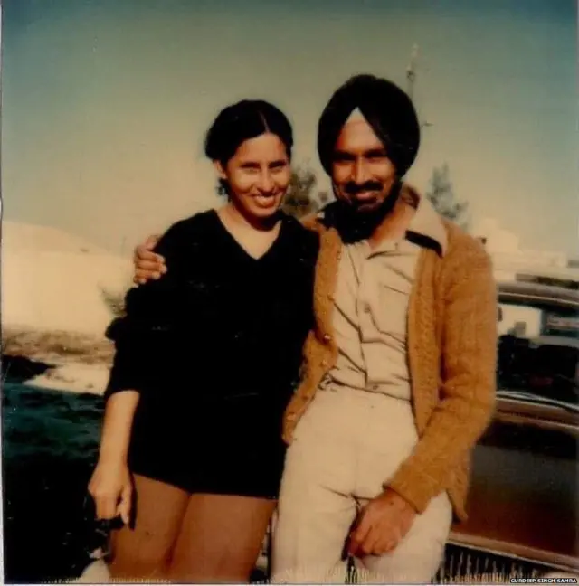 భార్య మణీందర్ కౌర్‌తో గుర్‌దీప్ సింగ్ సామ్రా
