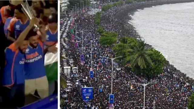 మెరైన్ డ్రైవ్‌లో టీమిండియా పరేడ్