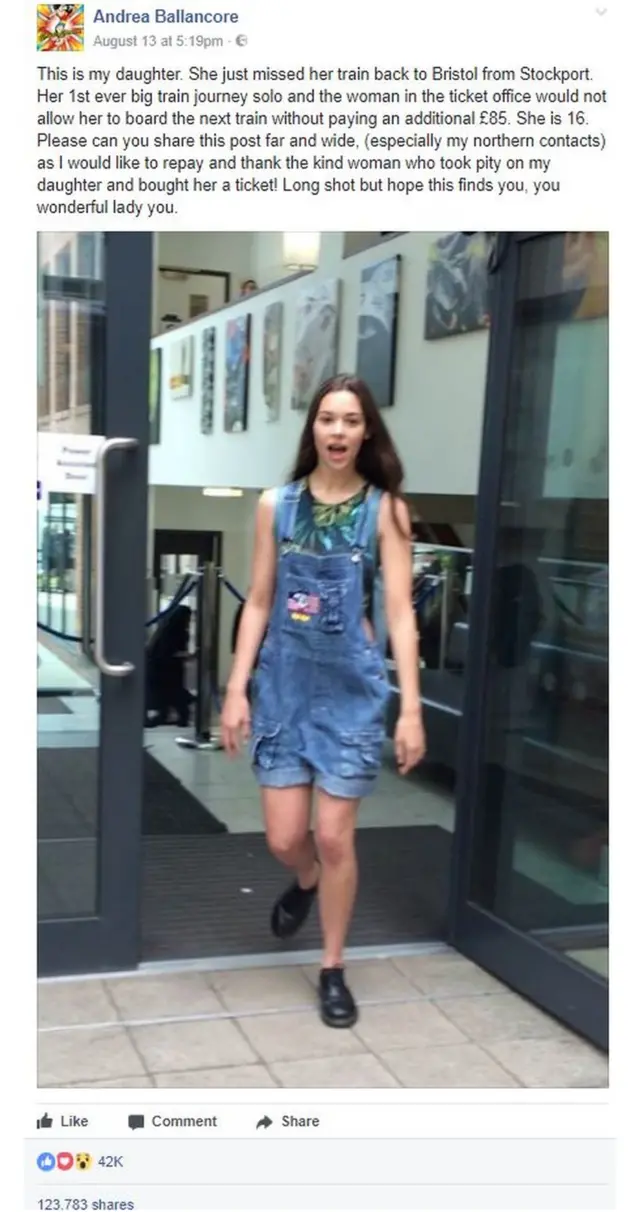 इंडिया ब्लेनकोर की मां ने फ़ेसबुक पर इसे पोस्ट किया.