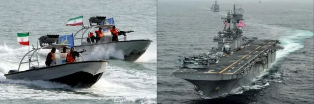 ناو آمریکایی باکسر با قابلیت حمل بالگرد و قایقهای تندوری نیروی دریایی سپاه پاسداران