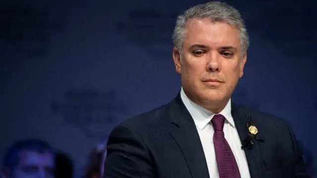 O presidente colombiano Ivan Duque no Fórum Econômico Mundial,1xbet transmissão ao vivoDavos