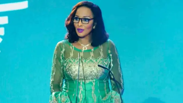 Foto of Nigeria Minister of Foreign Affairs, Bianca Odumegwu-Ojukwu during one press briefing for Abuja. 