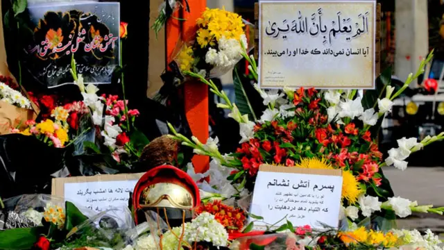 مردم به جانباختگان حادثه پلاسکو ادای احترام کردند