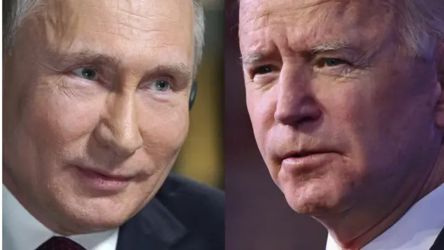 ভ্লাদিমির পুতিন ও জো বাইডেন।