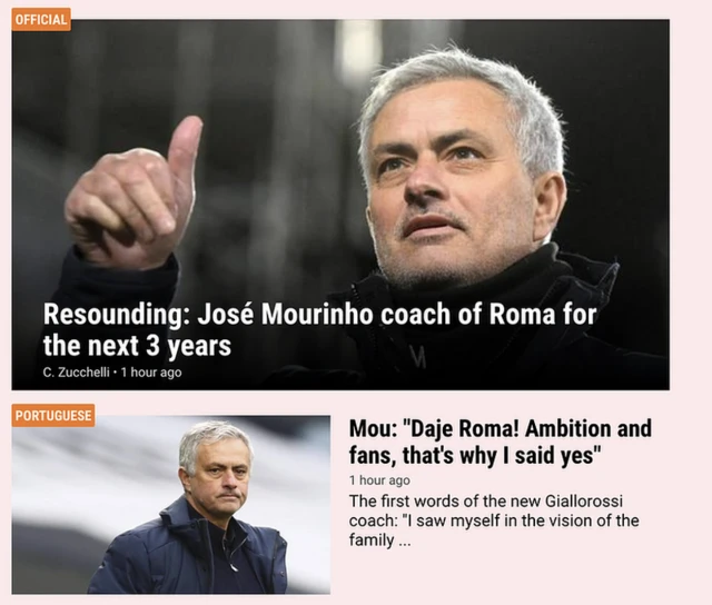 The front page of the La Gazzetta dello Sport website